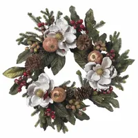 Nearly Natural 24in Indoor Christmas Wreath