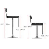 Square Tufted Adjustable 2-pc. Bar Stool