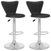 Curved Back Adjustable Bar Stools- Set of 2