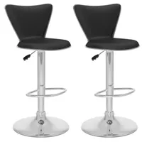 Curved Back Adjustable Bar Stools- Set of 2