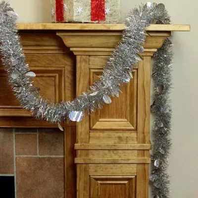 50' x 2.5'' Silver Shiny Tinsel Artificial Christmas Garland - Unlit