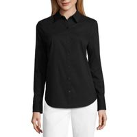 Worthington Womens Long Sleeve Modern Fit Button-Down Shirt