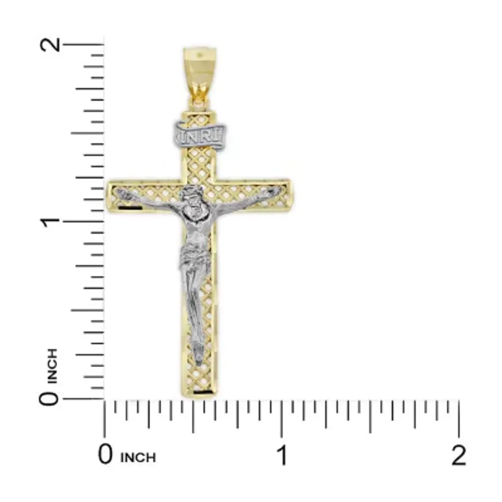 Crucufix Womens 14K Gold Cross Pendant