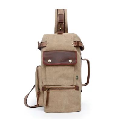 TSD Brand Hill Side Canvas Sling Bag Backpack