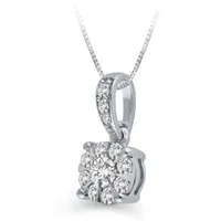 Womens / CT. T.W. Natural White Diamond 10K White Gold Pendant Necklace