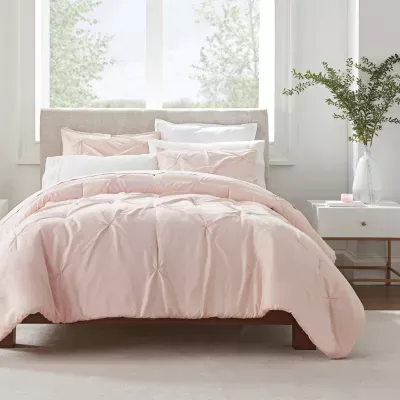 Serta Simply Clean™ Pleated All-Season Antimicrobial Treated 3-pc. Comforter Set