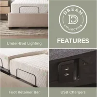 Dream Collection By Lucid® Deluxe Adjustable Bed Base
