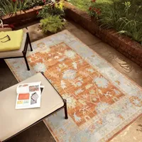 Amer Rugs Bethleham Issa Tropical Bordered Indoor Outdoor Rectangular Accent Rug