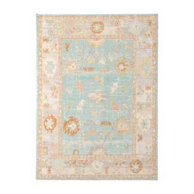 Amer Rugs Bethleham Issa Tropical Bordered Indoor Outdoor Rectangular Accent Rug