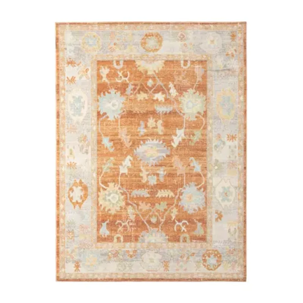 Amer Rugs Bethleham Issa Tropical Bordered Indoor Outdoor Rectangular Accent Rug