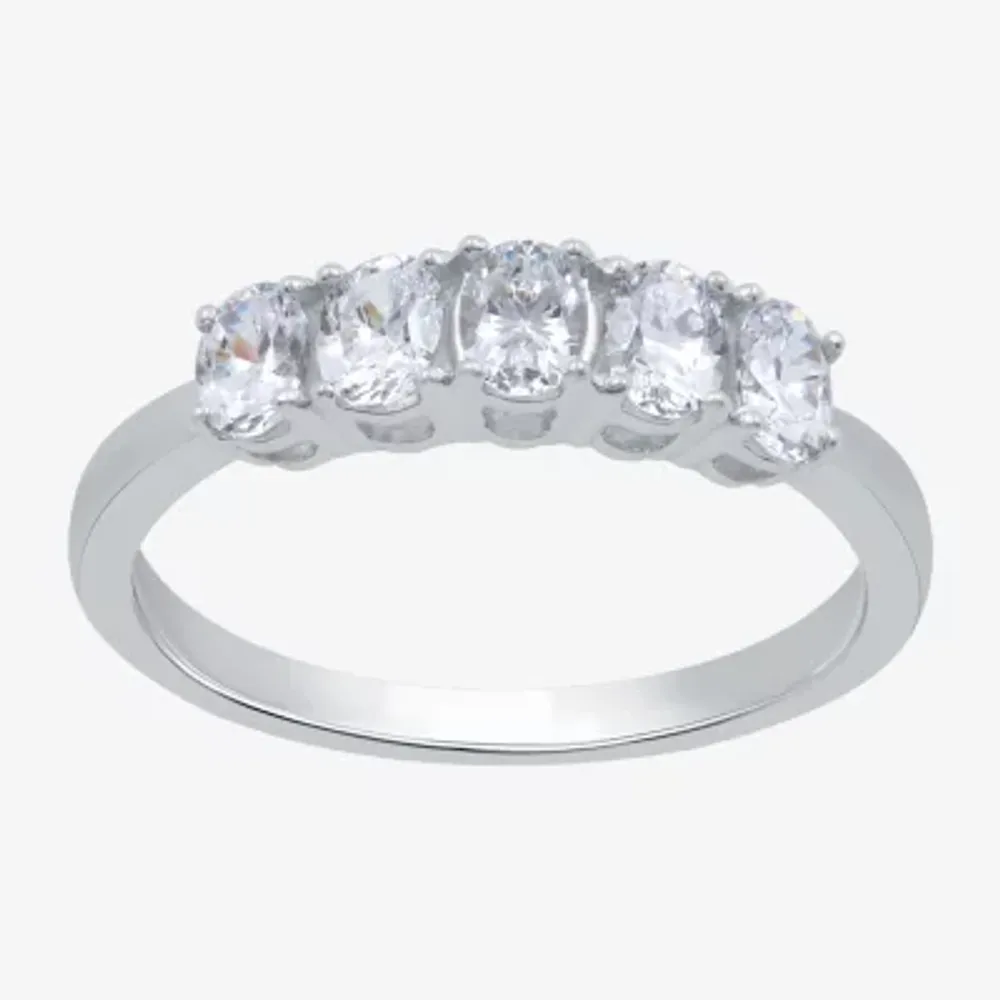 (H-I / Si1-Si2) 2.5MM 1 CT. T.W. Lab Grown White Diamond 10K Gold 5-Stone Anniversary Band