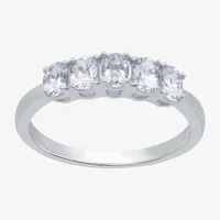 (H-I / Si1-Si2) 2.5MM 1 CT. T.W. Lab Grown White Diamond 10K Gold 5-Stone Anniversary Band