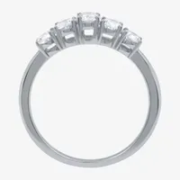 (H-I / Si1-Si2) 2.5MM 1 CT. T.W. Lab Grown White Diamond 10K Gold 5-Stone Anniversary Band