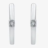 Yes, Please! Diamond Accent Natural White Sterling Silver 14.1mm Hoop Earrings