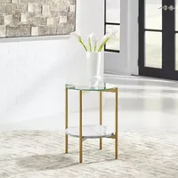 Signature Design by Ashley® Wynora Living Room Collection Glass Top End Table