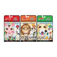 Melissa & Doug Make-A-Face Reusable Sticker Pad Bundle (3-Pack): Safari, Farm And Pets Sticker Activity Pads