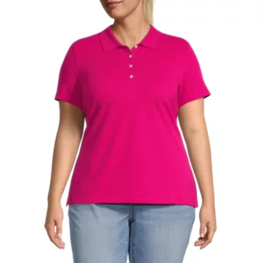 St. John's Bay Plus Womens Short Sleeve Polo Shirt