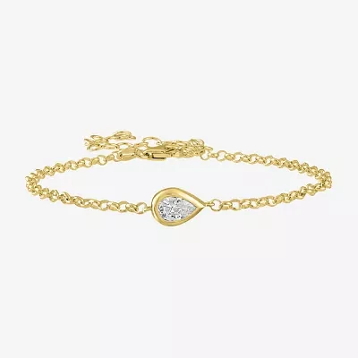 Diamond Addiction (G-H / Si2-I1) 1/2 CT. T.W. Lab Grown White Diamond 10K Gold Pear Charm Bracelet