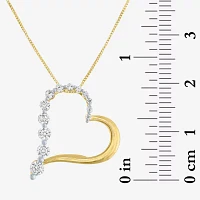 G-H / Si2-I1) Womens 1 1/ CT. T.W. Lab Grown White Diamond 10K Gold Heart Pendant Necklace