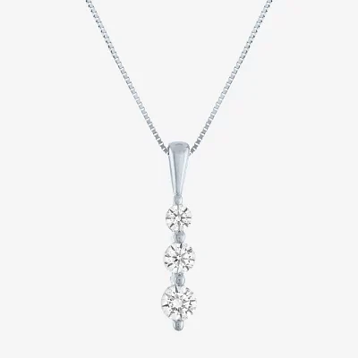 (G-H / Si2-I1) Womens 1/3 CT. T.W. Lab Grown White Diamond 10K or Yellow Gold Pendant Necklace