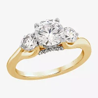 Love Lives Forever (G / Si1-Si2) Womens 2 CT. T.W. Lab Grown White Diamond 10K Gold Round 3-Stone Engagement Ring