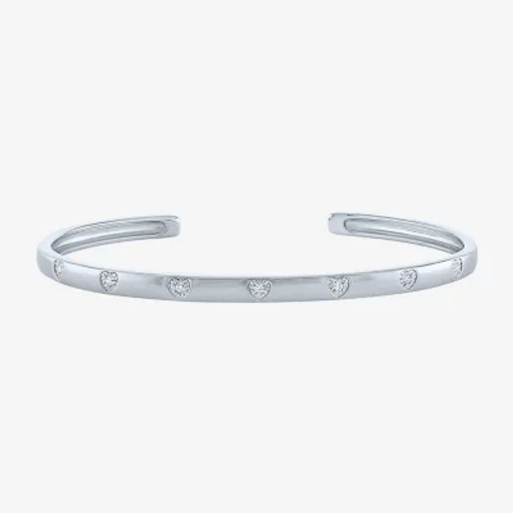 Yes, Please! Womens Diamond Accent White Diamond Sterling Silver Sterling Silver Cuff Bracelet