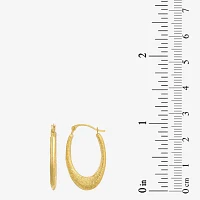 14K Gold 25mm Oval Hoop Earrings