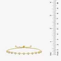 (G-H / I1-I2) 1/10 CT. T.W. Lab Grown White Diamond 14K Gold Over Silver Heart Bolo Bracelet