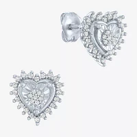 (G-H / I1-I2) 1/4 CT. T.W. Lab Grown White Diamond Sterling Silver Heart 2-pc. Jewelry Set