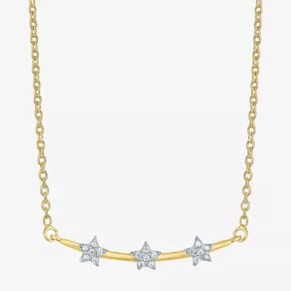 Diamond Accent (G-H / Si2-I1) Womens Lab Grown White 14K Gold Over Silver Sterling Pendant Necklace