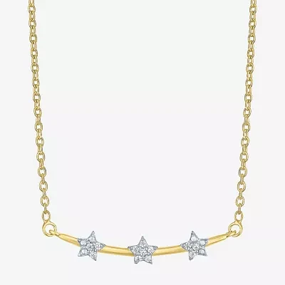 Diamond Accent (G-H / Si2-I1) Womens Lab Grown White 14K Gold Over Silver Sterling Pendant Necklace