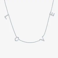 (G-H / I1-I2) "Love" Womens 1/10 CT. T.W. Lab Grown White Diamond Sterling Silver Pendant Necklace