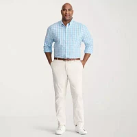 IZOD Big and Tall Mens Classic Fit Long Sleeve Plaid Button-Down Shirt