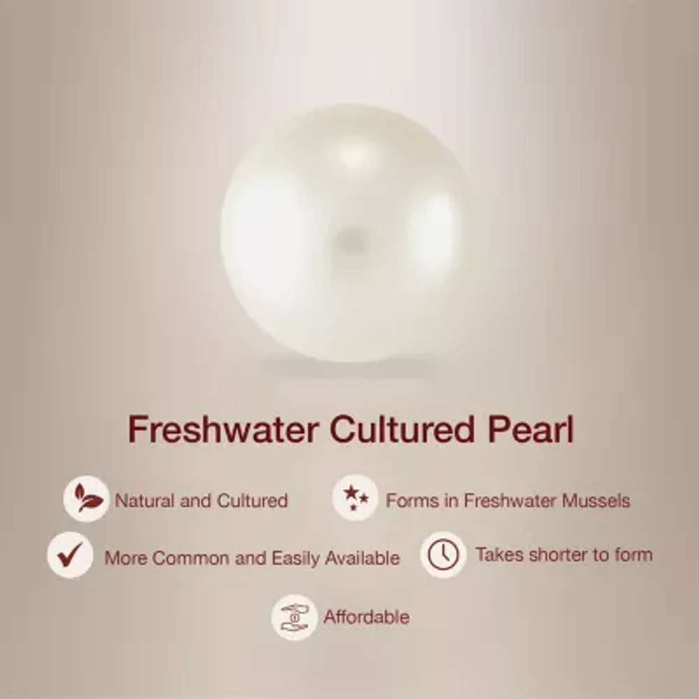 Womens White Cultured Freshwater Pearl 14K Gold Over Silver Heart Pendant Necklace