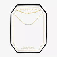 Diamond Addiction (G-H / I1-I2) Womens 2-pc. Diamond Accent Lab Grown White Diamond 14K Gold Over Silver Bar Necklace Set