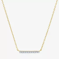 Diamond Addiction (G-H / I1-I2) Womens 2-pc. Diamond Accent Lab Grown White Diamond 14K Gold Over Silver Bar Necklace Set