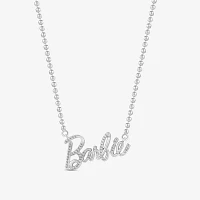 Womens 1/ CT. T.W. Natural White Diamond Sterling Silver Barbie Pendant Necklace