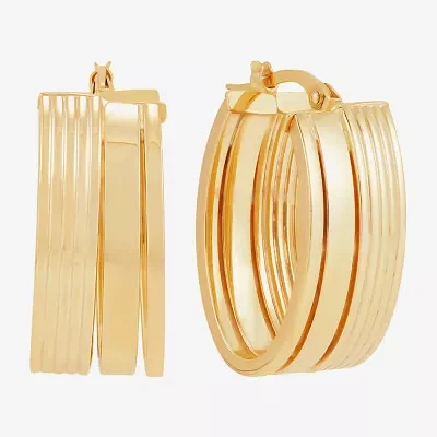 14K Gold 23mm Oval Hoop Earrings