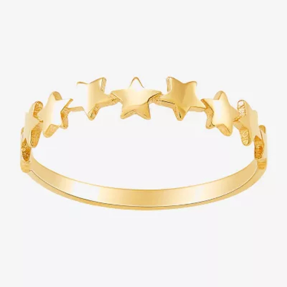 Womens 3MM 14K Gold Star Band
