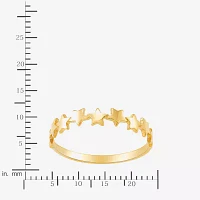 Womens 3MM 14K Gold Star Band