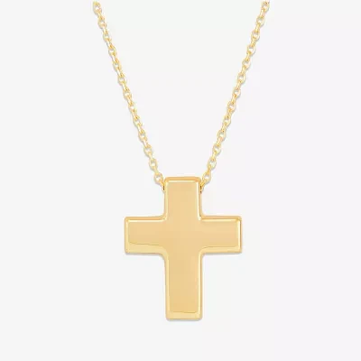 Womens 14K Gold Cross Pendant Necklace