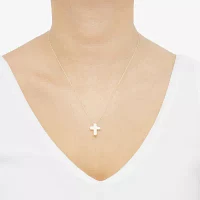 Womens 14K Gold Cross Pendant Necklace