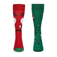 MeMoi Holiday 2 Pair Crew Socks Mens