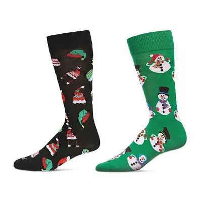 MeMoi Holiday 2 Pair Crew Socks Mens