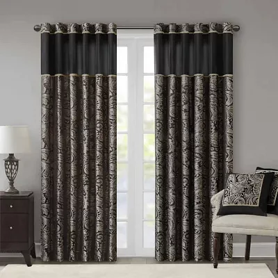Madison Park Churchill Rod Pocket Light-Filtering Set of 2 Curtain Panel