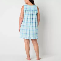 Adonna Womens Plus Sleeveless Scoop Neck Nightgown