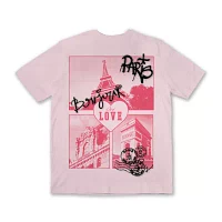 Juniors Paris City Of Love Oversized Tee Womens Crew Neck Short Sleeve Graphic T-Shirt