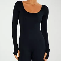 Forever 21 Womens Crew Neck Long Sleeve Bodysuit Juniors