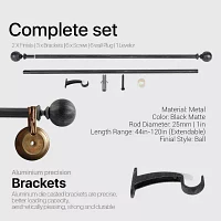 Deco Window Brushed Globe 1 IN Adjustable Curtain Rod