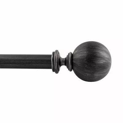 Deco Window Brushed Globe 1 IN Adjustable Curtain Rod